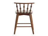 Doria Indoor Wooden Barstool, Walnut Finish With Beige Upholstery, Set of 2 N775P299416W