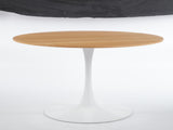 42.1 Inch Oak Grain Textured Finish Tulip Dining Table, Mid-Century Modern Table Seats 4-6, W234P370301
