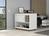 Pendleton 1-Shelf 6-Bottle Bar Cart Light Oak and White B06280609