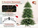 7ft Pre-Lit Christmas Tree - 400 Warm White LEDs, 1217 Branch Tips, Dual-Layer TPE/PVC Design, Green 75493725