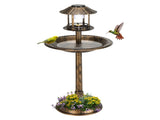 51*51*106cm Plastic Round Birdbath with Solar Light Bronze 28254494
