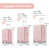 Luggage Sets 3 Piece, Expandable Carry On Luggage with TSA Lock Airline Approved, 100% PC W2098P189947