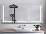 LED Bathroom Wall Cabinet, 3 Door Bathroom Mirror Cabinet, white 13234989