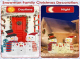 3-Piece 2D Outdoor Snowman Christmas Decorations Yard, 30 inch Pre Lit Snowman Family with Led 89455753