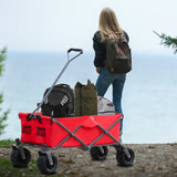 ZNTS Utility Park Garden Cart Tool Customized Color Folding Camping Trolley Outdoor Picnic Beach Wagon W32137290