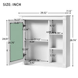 Bathroom Medicine Cabinet with Mirror, Wall Mounted Mirror Cabinet with Storage Organizer, Over the N710P209436K
