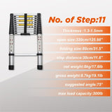 Telescoping Ladder 10.5FT, Telescopic Extension Ladder, Aluminum Alloy Folding Ladder Portable W2660P255607