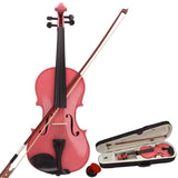 ZNTS New 3/4 Acoustic Violin Case Bow Rosin Pink 96899286