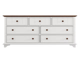 Wooden Captain Seven-Drawer Dresser for Bedroom, Living Room, Kids' Room, WhiteWalnut 06995691