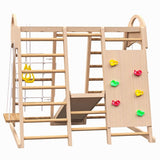 Indoor Playground 7-in-1 Jungle Gym Playset for Kids 2-6yrs - Slide, Climbing Wall, Rope Wall 83636401