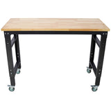 Workbench - 48" Wide Rolling Workbenches for Garage - Adjustable Height, Workshop Tool Bench, Metal W465P191424
