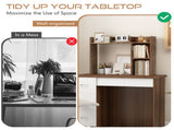 Brown Desktop Bookshelf for 27''/68.58cm Monitor, 93.9825.4073.66cm Engineered Wood Desk Hutch 55638158