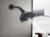 Matte Black high pressure 6-setting 4" shower head - Angle adjustable, clog-proof shower head 23627898