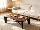Modern Rectangular Coffee Table, Engineered Wood Center Table with Rubber Wood CrossLeg Base, 132 57989778
