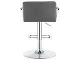 Grey and Chrome Adjustable Bar Stool B062P145644