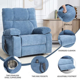 Blue Heat Massage Dual Motor Infinite Position Up to 350 LBS Large Electric Power Lift Recliners W1803P264051
