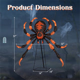 52" Large Halloween Spider Decoration with 80 LED Lights - Weatherproof Metal & Fabric Spider with 42961266