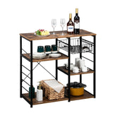 ZNTS 3-Tier Industrial Kitchen Baker's Rack Utility Microwave Oven Stand Storage Cart Workstation Shelf, 04294771