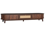 Modern Design TV Stand for 75" TVs, Media Console TV Cabinet with Rattan-Front Drawer for Living N710P257609P