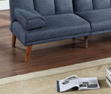 Navy Polyfiber 1pc Adjustable Sofa Living Room Furniture Solid wood Legs Plush Couch HS00F8517-ID-AHD