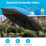 11 FT Cantilever Patio Umbrella, Round Outdoor Offset Umbrella with 360&deg Rotation & Tilt Adjustment B082P195465