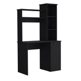 Carson Computer Desk with Hutch, Single Door Cabinet, Expansive Work Surface and 3-Tier Storage B200P188877