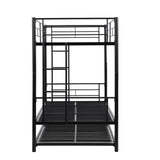 ZNTS Over Twin Bunk Bed Frame with Trundle,Metal Bunkbed with Sturdy Guard Rail and 2 sideLadders for 15018457