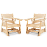 Outdoor Wood Rocking Chair with High Back and Widened Armrests 41470486