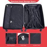 luggage 4-piece ABS lightweight suitcase with rotating wheels, 24 inch and 28 inch with TSA lock, W284P149248