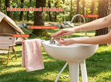 Portable Camping Sink with Foot Pump, 17L Large Capacity Hand Wash Stand with Rolling Wheels & 65749048