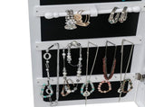 Non Full Wooden Wall Mounted 4-Layer Shelf, 2 Drawers, 8 Blue LED Lights, Jewelry Storage 87850025