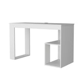 ZNTS White Two Shelves Writing Desk B062P175177