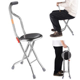 Hold 187.4 Lbs Folding 2-in-1 Folding Cane Seat ,Thickening Travel Seat and Cane, Four-Leg Folding 79062086