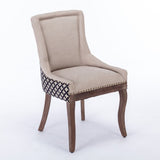 A&A Furniture, Ultra Side Dining Chair, Thickened fabric chairs with neutrally toned solid wood W1143P154099