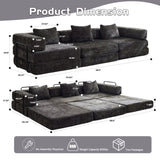 Compression Sofa,Convertible Floor Sofa Bed with Fixed-Shape Frame, Boneless Modular Sectional 51374558