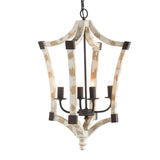 4 - Light Wood Chandelier, Hanging Light Fixture with Adjustable Chain for Kitchen Dining Room Foyer W2078138927