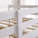 Elevated Cross Bracing Straight Ladder Twin Pine Wooden Bed White 49261436