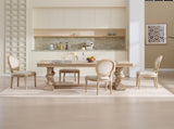 French Country Dining Chairs Set of 2, Upholstered Chairs with Round Back, Wire drawing and carving W3426P324272