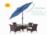 9ft Solar LED Lighted Patio Umbrella, Table Market Umbrella, Outdoor Umbrella for Garden, 73199991