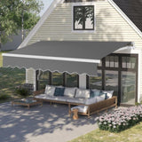13*8FT gray retractable awning aluminum alloy bracket polyester cloth retractable 83374909
