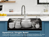 Kitchen Sink 33"x19" Multifunctional undermount Flying Rain Waterfall S304 Stainless Steel Handmade 00955466