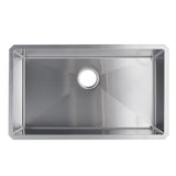 ZNTS 32" L X 19" W Undermount Single Bowl 18 Gauge 304 Stainless Steel Kitchen Sink W1225P266036