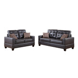 ZNTS 2 Piece Faux Leather Sofa and Loveseat Set in Espresso B01682384