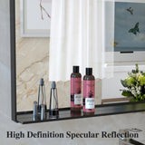60"x40" Oversized Modern Rectangle Bathroom Mirror with Black Frame Decorative Large Wall Mirrors W708140631