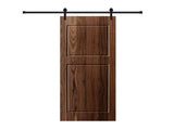 Modern 2-Panel 32 in. x 84 in. Wood Dark Walnut Barn Sliding Door With Hardware kit T3910P408769