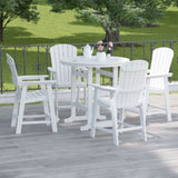 HIPS Bar Chair with Armrest,Patio Bar Chair Set of 2, White W1209107719