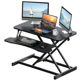 ZNTS 32 Inch Desk Converter, Height Adjustable Sit to Stand Riser, Dual Monitor and Laptop Workstation 74924581