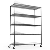 5 Tier 7500lbs Heavy Duty Adjustable Storage Rack Metal Shelf Wire Shelving Unit with Wheels & Shelf W155083059