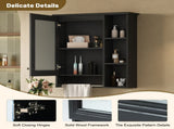 3-in-1 Bathroom Mirror Cabinet, 24-inch Wall Mounted Medicine Cabinet with Adjustable Shelf & Tower 79333181