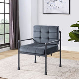 ZNTS Grey and Sandy Grey Cushion Back Accent Chair B062P185736